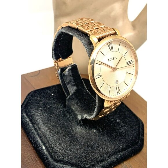 Fossil Womens Watch ES3435 Jacqueline Rose Gold Tone Stainless Steel Quartz 36mm